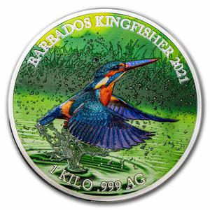 Barbados / Silver Kilo 2021 Kingfisher - reverse photo
