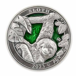 Barbados / Silver Three Ounces 2023 Sloth - reverse photo