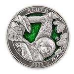 Silver Three Ounces 2023 Sloth: Photo Coin, Barbados, Silver Three Ounces 2023 Sloth / thumbnail