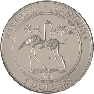 Barbados / Platinum Tenth-Ounce 2021 Barbados Flamingo - reverse photo