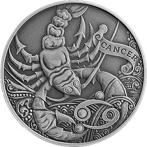 Belarus / One Ruble 2015 Signs of the Zodiac - Cancer - reverse photo