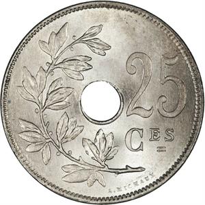 Belgium / Twenty-five Centimes 1922 French - reverse photo
