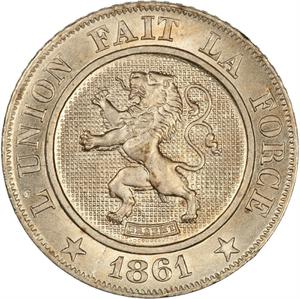 Belgium / Ten Centimes 1861 - reverse photo