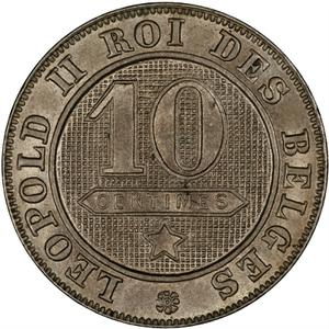 Belgium / Ten Centimes 1894 French - reverse photo