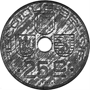 Belgium / Twenty-five Centimes 1946 - reverse photo