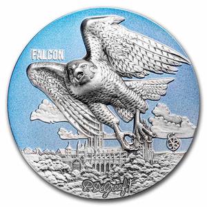 Benin / Silver Three Ounces 2022 Urban Hunters: Falcon - reverse photo