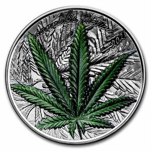 Benin / Silver Ounce 2021 Cannabis Sativa - reverse photo