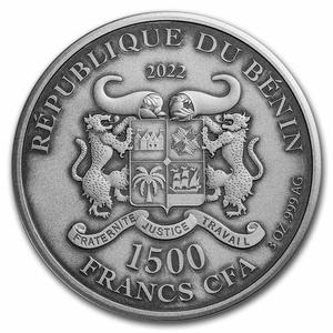 Benin / Silver Three Ounces 2022 Urban Hunters: Falcon - obverse photo