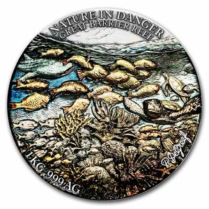 Benin / Silver Kilo 2021 Great Barrier Reef - reverse photo