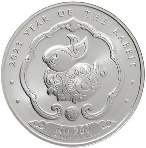 Bhutan / Silver Ounce 2023 Year of the Rabbit - reverse photo