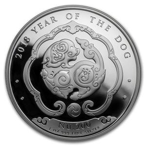 Bhutan / Silver Ounce 2018 Year of the Dog - reverse photo