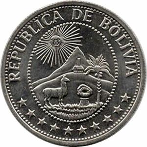 Bolivia / One Peso Boliviano 1968 - reverse photo