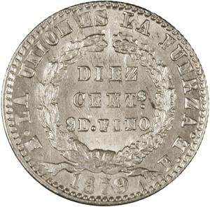 Bolivia / Ten Centavos 1879 - reverse photo