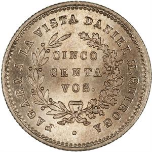 Bolivia / Five Centavos 1876 Cochabamba - reverse photo