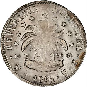 Bolivia / Eight Soles 1861 - reverse photo