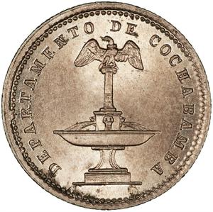 Bolivia / Five Centavos 1876 Cochabamba - obverse photo