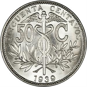 Bolivia / Fifty Centavos 1939 - reverse photo