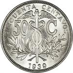 Fifty Centavos 1939: Photo Coin, Bolivia, Fifty Centavos 1939 / thumbnail