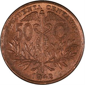 Bolivia / Fifty Centavos 1942 - reverse photo