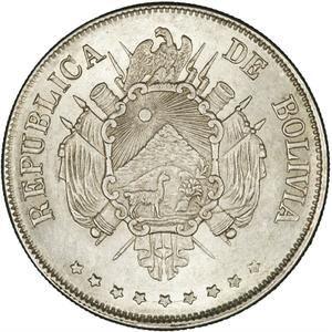 Bolivia / One Boliviano 1872 - obverse photo