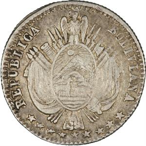 Bolivia / One-tenth Boliviano 1865 - obverse photo