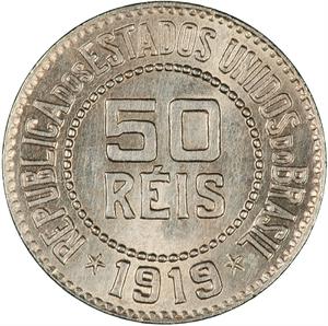 Brazil / Fifty Reis 1919 - reverse photo