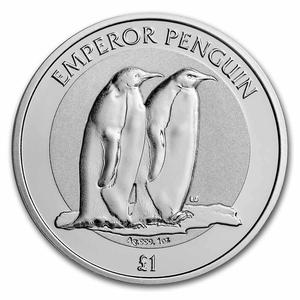British Antarctic Territory / Silver Ounce 2023 Emperor Penguin - reverse photo