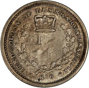 British Guiana / Quarter Guilder 1816 - reverse photo
