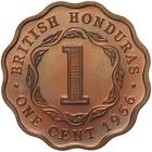 One Cent (Scalloped): Photo Proof Coin - 1 Cent, British Honduras (Belize), 1956