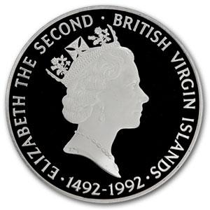 British Virgin Islands / Twenty-five Dollars 1992 Columbus - obverse photo