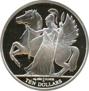British Virgin Islands / Silver Ounce 2017 Pegasus and Athena, Proof - reverse photo