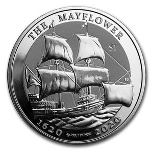 British Virgin Islands / Silver Ounce 2020 Mayflower - reverse photo