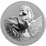 Silver Ounce 2022 Pegasus: Photo 2022 1oz British Virgin Islands Pegasus Reverse Cameo 999 Silver BU Coin / thumbnail