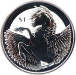 Silver Ounce 2018 Pegasus: Photo British Virgin Islands, 2018 1 Ounce .999 Fine Silver Bullion Pegasus / thumbnail