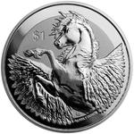 Silver Ounce 2019 Pegasus: Photo 2019 British Virgin Islands Pegasus 1oz Reverse Proof Silver Coin / thumbnail