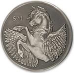 Silver Two Ounces 2018 Pegasus Antique: Photo 2018 BVI Pegasus 2-oz Antiqued Silver / thumbnail