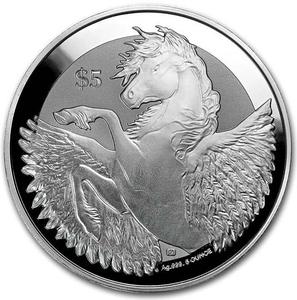 British Virgin Islands / Silver Five Ounces 2019 Pegasus - reverse photo