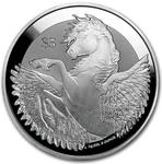 Silver Five Ounces 2019 Pegasus: Photo 2019 British Virgin Islands 5 oz Silver Pegasus Frosted BU / thumbnail