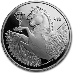 British Virgin Islands / Silver Ounce 2019 Pegasus - D-Day - reverse photo