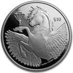 Silver Ounce 2019 Pegasus - D-Day: Photo 2019 British Virgin Islands 1 oz Silver Pegasus Proof, D-Day Privy / thumbnail