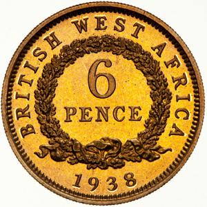 British West Africa / Sixpence 1938 - reverse photo