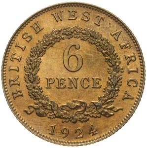 British West Africa / Sixpence 1924 - reverse photo