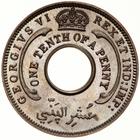 One-tenth Penny (CuproNickel, George VI): Photo Proof Coin - 1/10 Penny, British West Africa, 1938