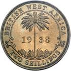 Two Shillings, Nickel Brass: Photo British West Africa 1938-KN 2 shillings