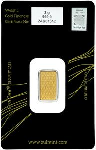 Bulgaria / Gold Two Grams Bar - Bulmint - obverse photo