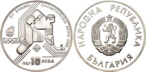 Bulgaria / Ten Leva Silver 1987 Winter Olympic Games - obverse photo