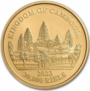 Cambodia / Gold Ounce 2023 Asia Big Five - Asian Elephant - obverse photo