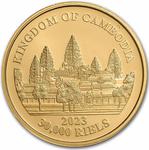 Gold Ounce 2023 Asia Big Five - Asian Elephant: Photo 2023 Cambodia 1 oz Gold Asian Elephant BU / thumbnail