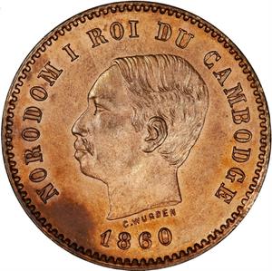 Cambodia / Five Centimes 1860 - obverse photo