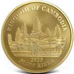 Gold Ounce 2025 Lost Tigers of Cambodia: Photo 2025 1 oz Cambodia Lost Tigers of Cambodia .9999 Gold BU Coin / thumbnail